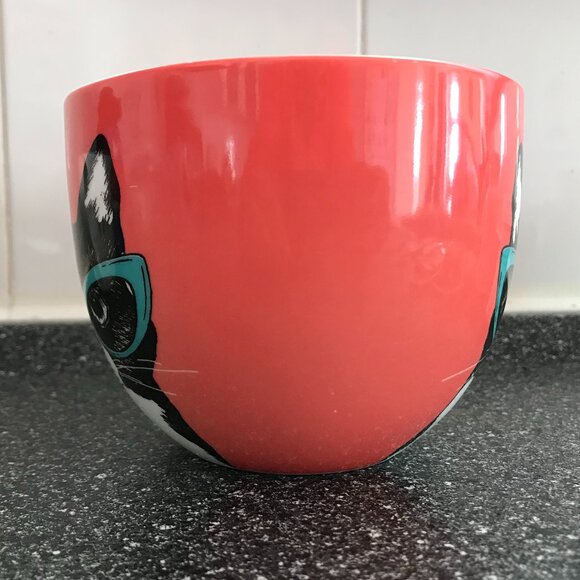 Portobello by Design Black Cat With Glasses Coffee Mug Bone China England 16 oz - Picture 5 of 7